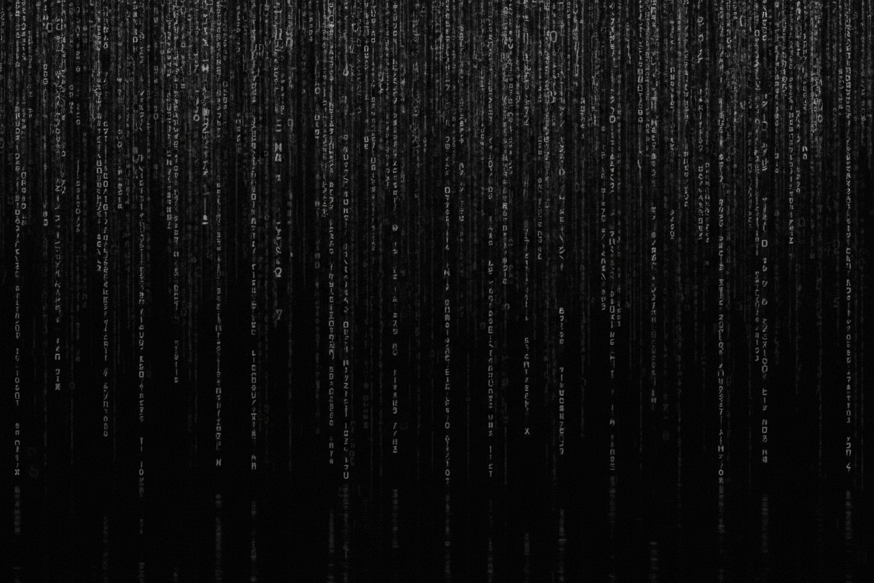 matrix letters but in black and white